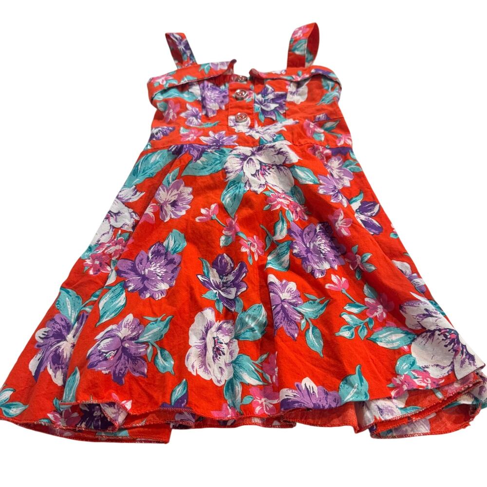 Chillipop Toddler Girl 4T Red Floral Dress
